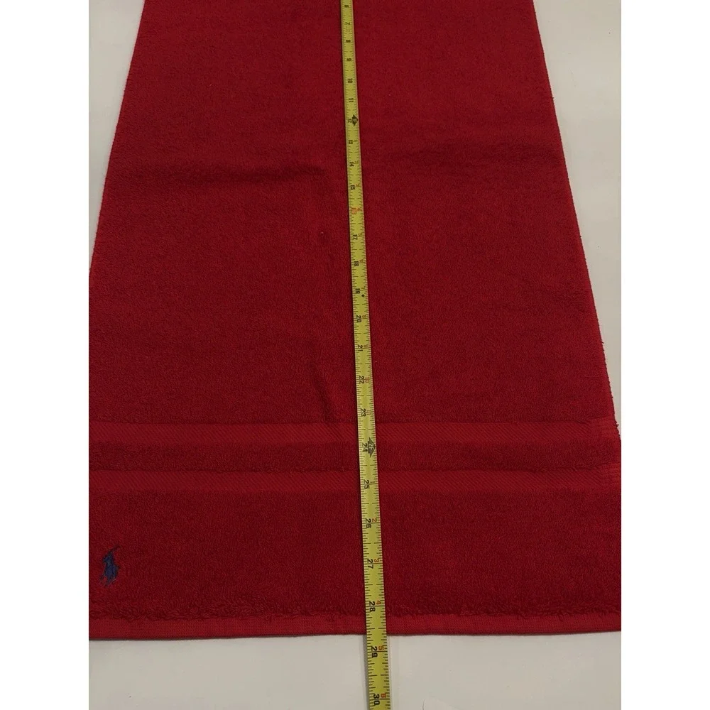 Ralph Lauren Polo Scarlet‎ Cotton Golf Towel Brass Grommet 16x29 Red, Pony